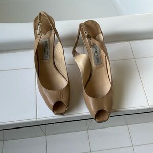 Jimmy choo Nude open toed heal USED